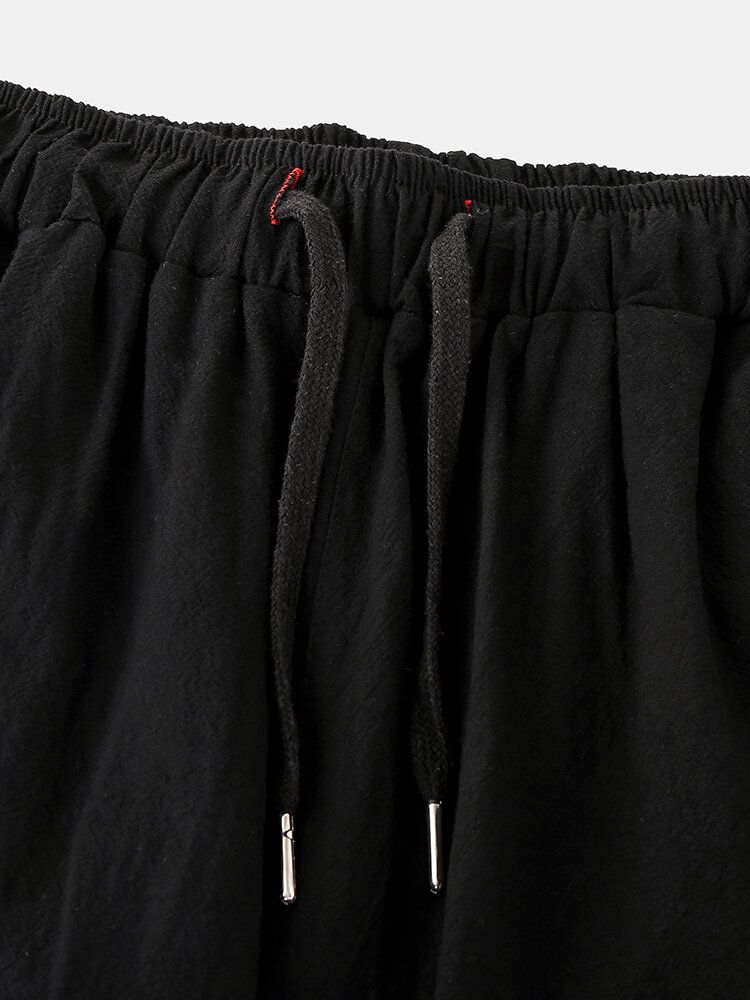 Pantalones De Harén De Cintura Con Cordón Ligero Suelto Informal Con Estampado De Estilo Étnico Para Hombre