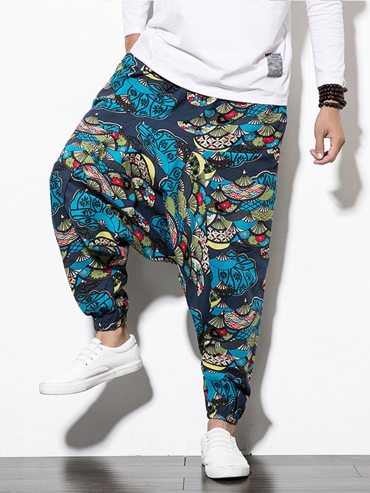 Pantalones Harén Vintage De Lino De Algodón Para Hombre Pantalones Anchos De Hip Hop