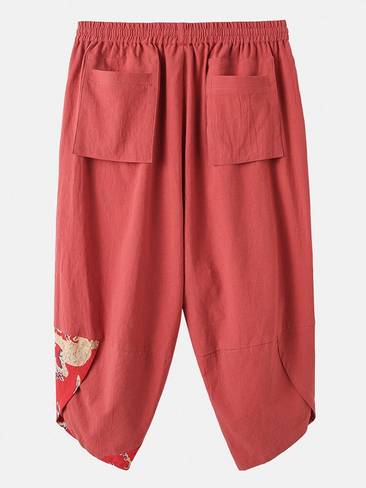 Pantalones Hasta La Pantorrilla Con Estampado De Dragón Transpirable 100% Algodón Para Hombre