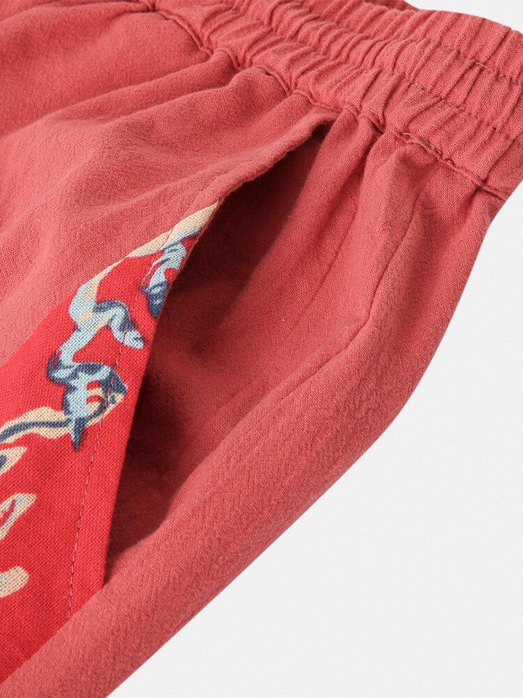 Pantalones Hasta La Pantorrilla Con Estampado De Dragón Transpirable 100% Algodón Para Hombre