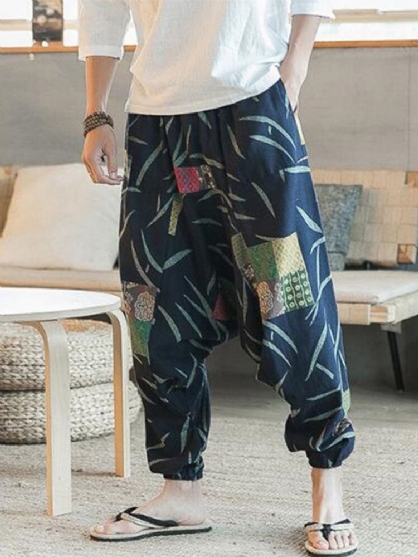 Pantalones Holgados De Yoga Con Estampado Floral Estampado Étnico Para Hombre