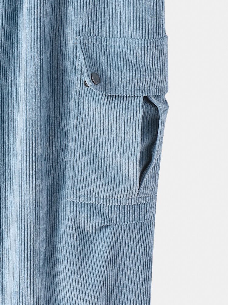 Pantalones Jogger Ajustables Sueltos Con Cordón Multibolsillos Para Hombre