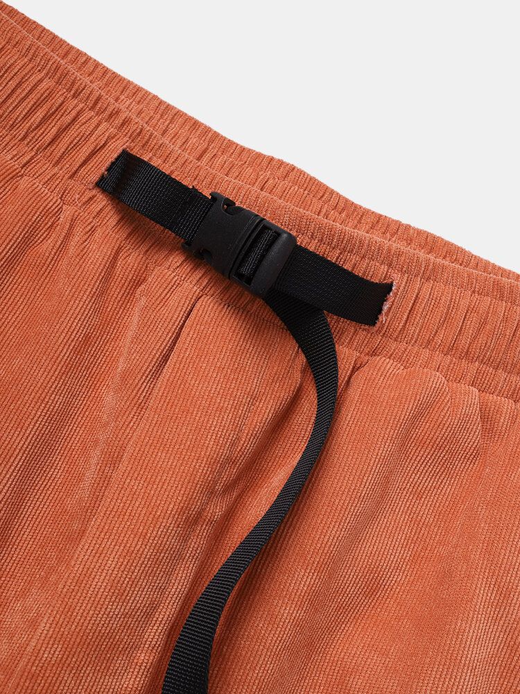 Pantalones Jogger Cargo Con Cordón De Color Sólido Para Hombre Con Bolsillo