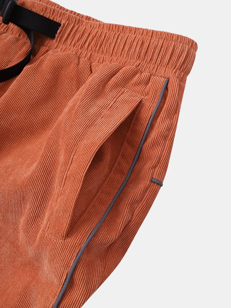 Pantalones Jogger Cargo Con Cordón De Color Sólido Para Hombre Con Bolsillo