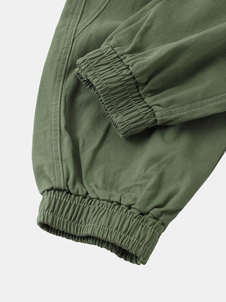 Pantalones Jogger Con Cordón Suelto Y Costura Para Hombre Con Bolsillo Grande