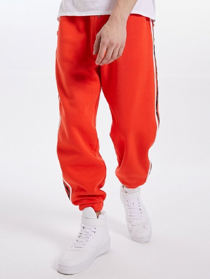 Pantalones De Jogging Con Cordón Y Cordón De Letras Laterales Para Hombre Con Bolsillo