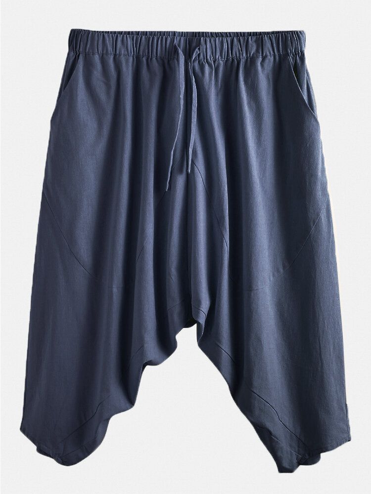 Pantalones De Longitud De Pantorrilla Sueltos Con Cordón De Algodón 100% Algodón Para Hombre