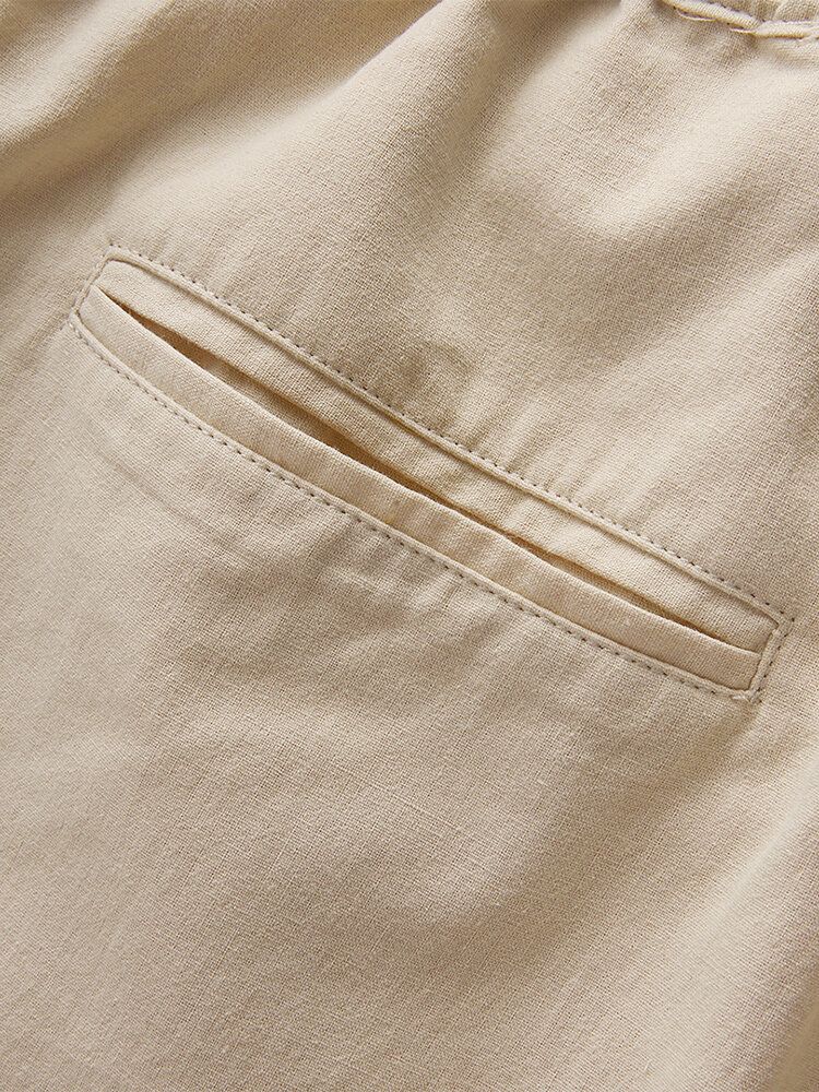 Pantalones De Longitud De Pantorrilla Sueltos Con Cordón De Algodón 100% Algodón Para Hombre