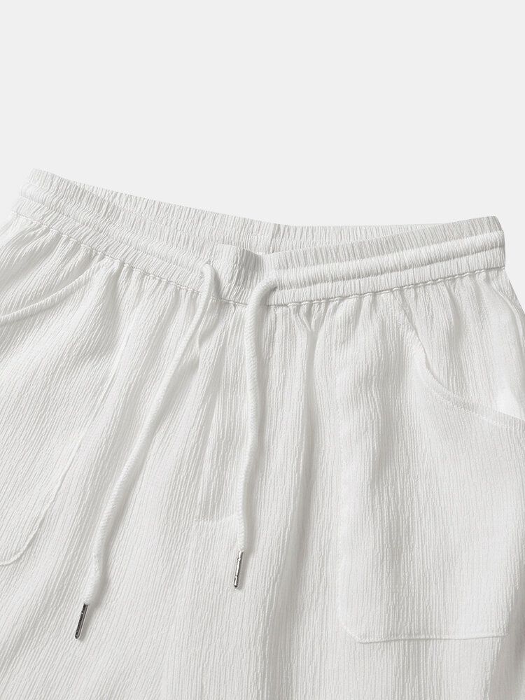 Pantalones De Pierna Acampanada Con Cordón Liso Y Ajuste Relajado De Color Liso Para Mujer