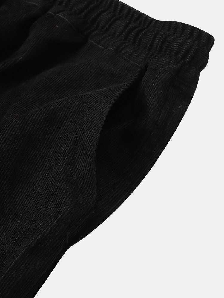 Pantalones De Puños Ajustables Sueltos Con Cordón De Pana Para Hombre Con Cordones