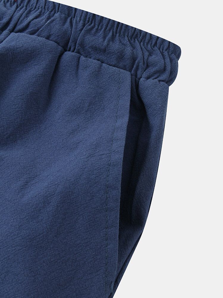 Pantalones Rectos Sueltos De Cintura Con Cordón Informal Bordados Florales Para Hombre