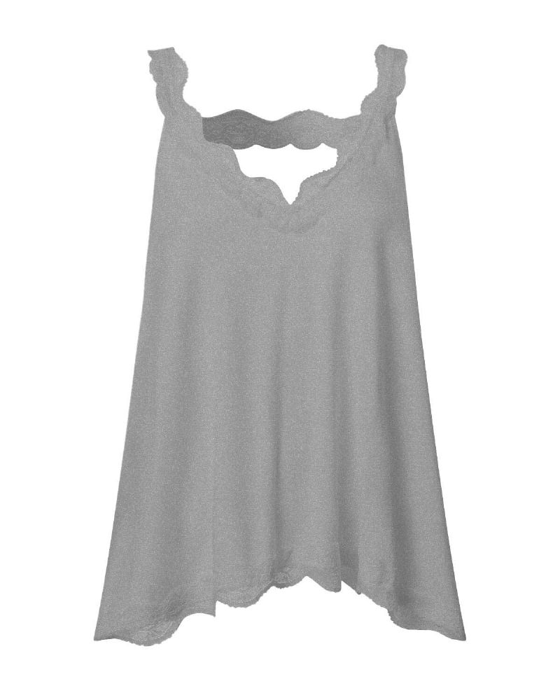 Camiseta Sin Mangas Sin Mangas De Retazos De Encaje Con Cuello En V Informal De Verano