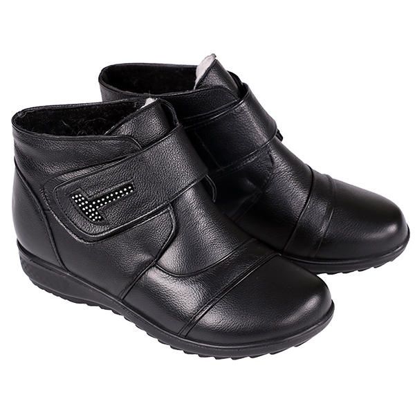 Botas De Algodón De Cuero Genuino Para Mujer Mantén Abrigados Botines Casuales