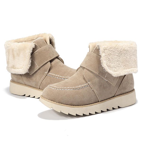 Botas De Algodón Planas De Gamuza De Invierno Para Mujer Botas De Nieve Casuales Con Forro De Piel