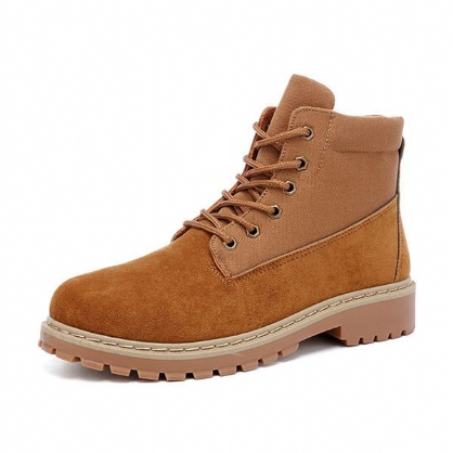 Botas Altas De Gamuza De Lona Cómodas Para Hombre