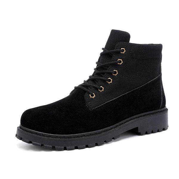 Botas Altas De Gamuza De Lona Cómodas Para Hombre