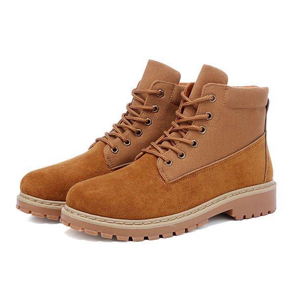 Botas Altas De Gamuza De Lona Cómodas Para Hombre