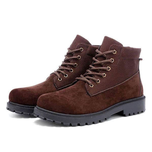 Botas Altas De Gamuza De Lona Cómodas Para Hombre