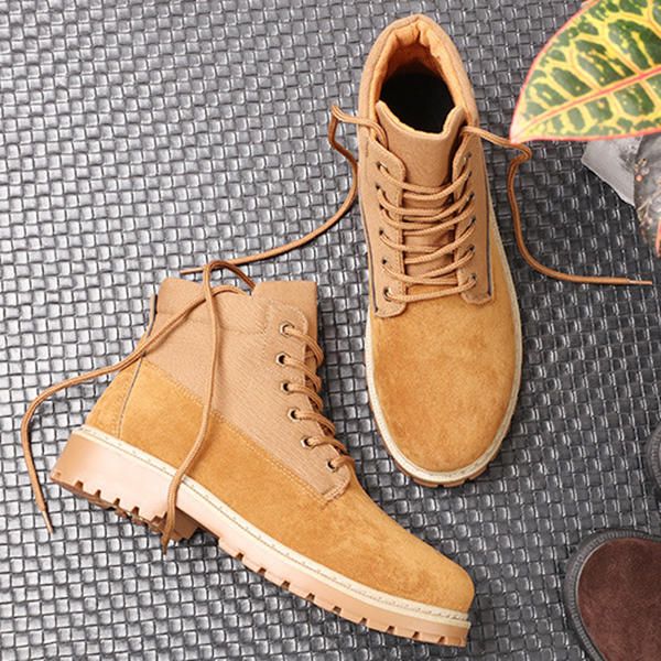 Botas Altas De Gamuza De Lona Cómodas Para Hombre