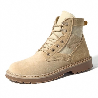 Botas Altas De Lona Estilo Militar Cómodas Para Hombre