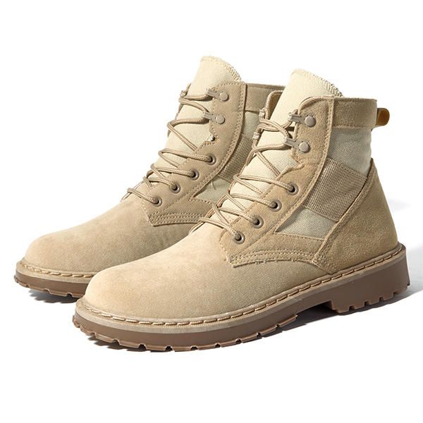 Botas Altas De Lona Estilo Militar Cómodas Para Hombre