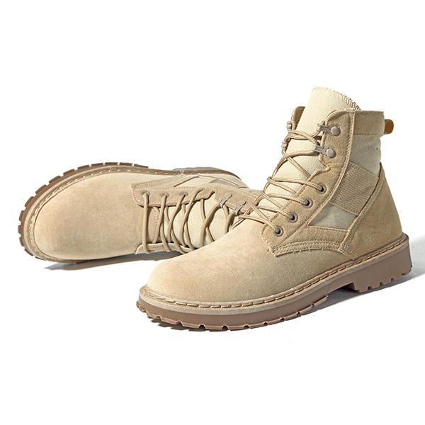 Botas Altas De Lona Estilo Militar Cómodas Para Hombre