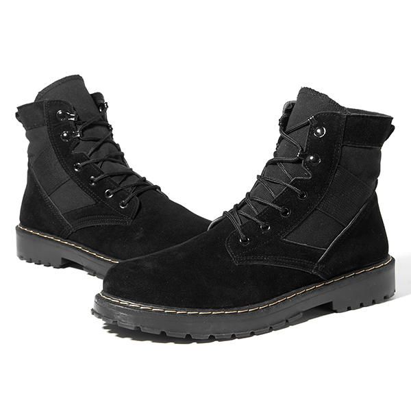 Botas Altas De Lona Estilo Militar Cómodas Para Hombre