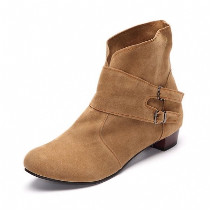 Botas Cortas Para Mujer Zapatos Casuales De Tacón Alto Para Exteriores