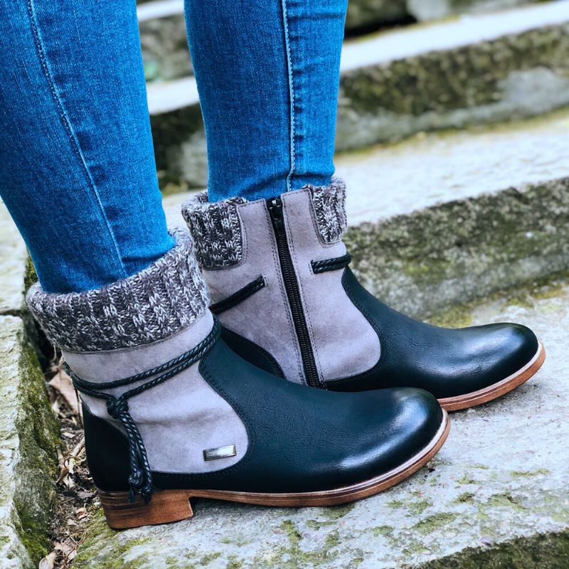 Botas De Empalme De Calcetines De Invierno Cálidos De Gran Tamaño Retro Para Mujer