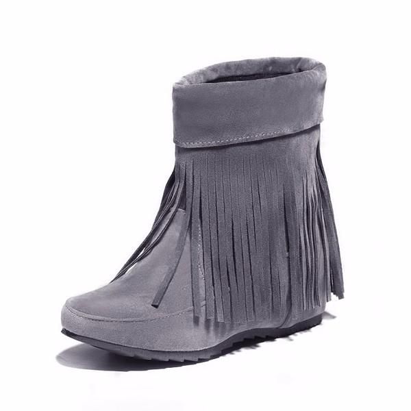 Botas De Gamuza Para Mujer Botas Cortas Cómodas Con Borlas De Moda Informal Al Aire Libre