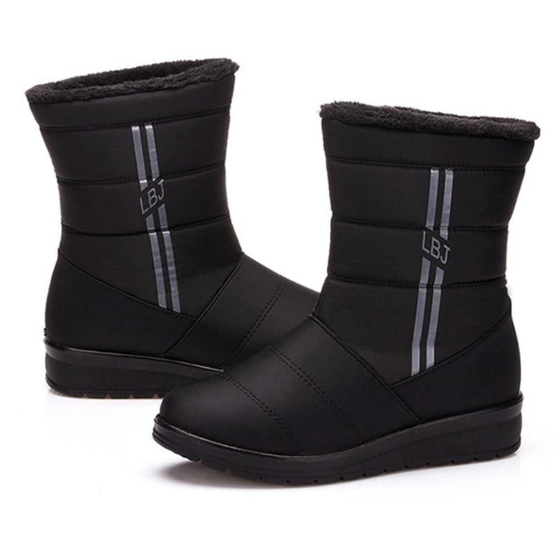 Botas De Invierno Cálidas Botas De Nieve Impermeables De Piel De Felpa Para Mujer