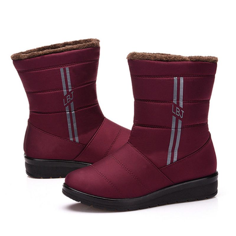 Botas De Invierno Cálidas Botas De Nieve Impermeables De Piel De Felpa Para Mujer