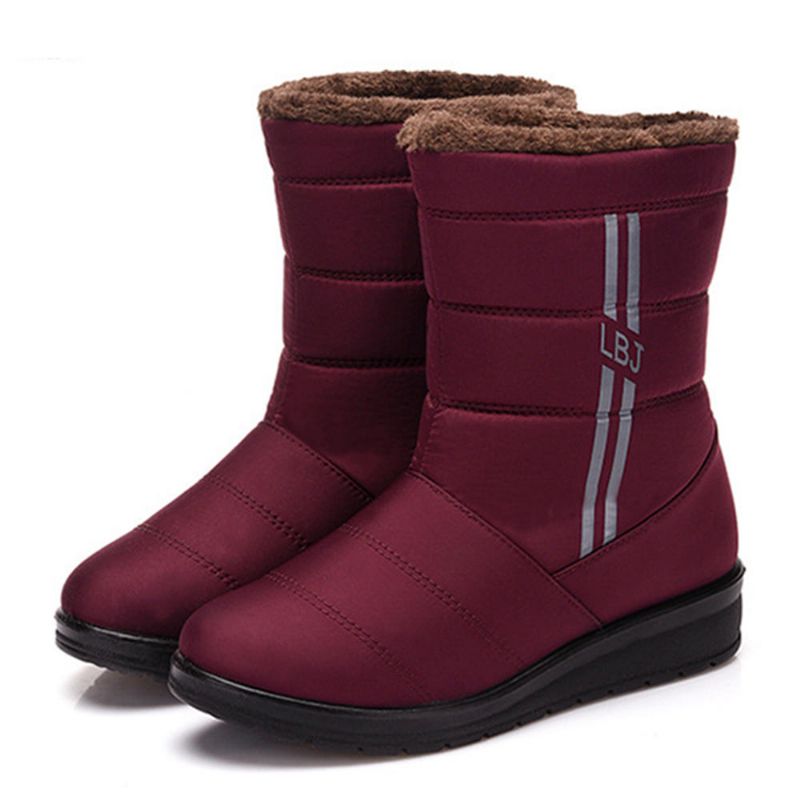 Botas De Invierno Cálidas Botas De Nieve Impermeables De Piel De Felpa Para Mujer