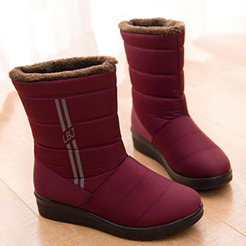 Botas De Invierno Cálidas Botas De Nieve Impermeables De Piel De Felpa Para Mujer