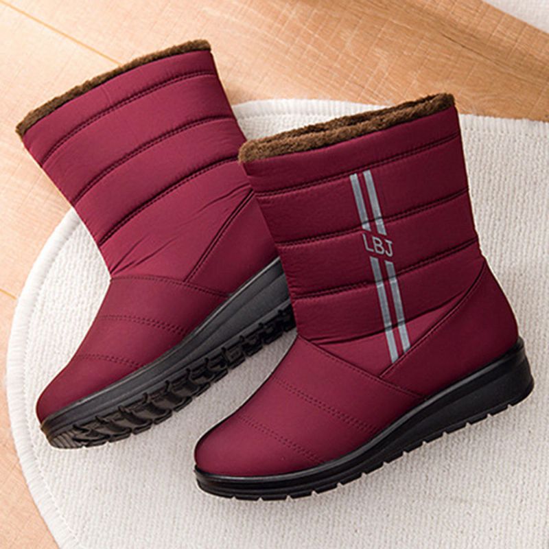 Botas De Invierno Cálidas Botas De Nieve Impermeables De Piel De Felpa Para Mujer