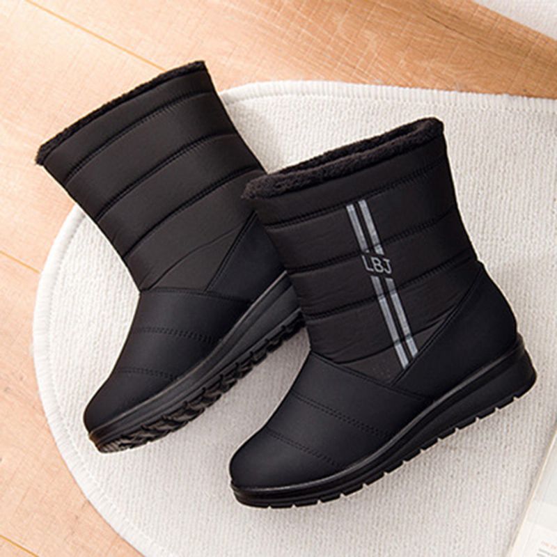 Botas De Invierno Cálidas Botas De Nieve Impermeables De Piel De Felpa Para Mujer