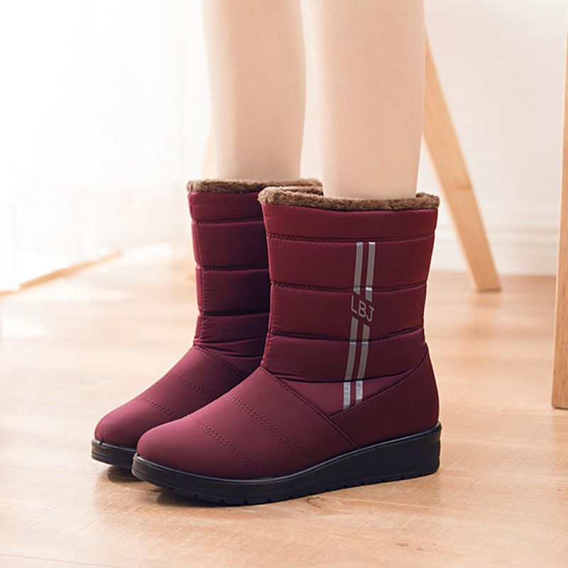 Botas De Invierno Cálidas Botas De Nieve Impermeables De Piel De Felpa Para Mujer