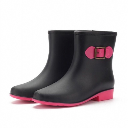 Botas De Lluvia Para Mujer Botas Cortas De Tobillo Antideslizantes Impermeables Informales