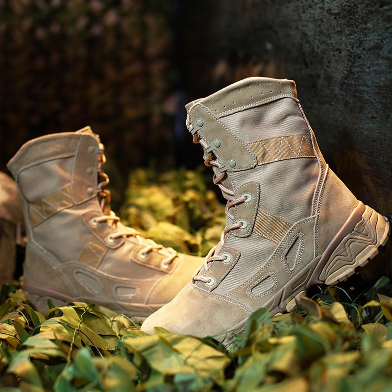 Botas De Media Pantorrilla Militares Al Aire Libre Resistentes Al Desgaste Impermeables Para Hombres