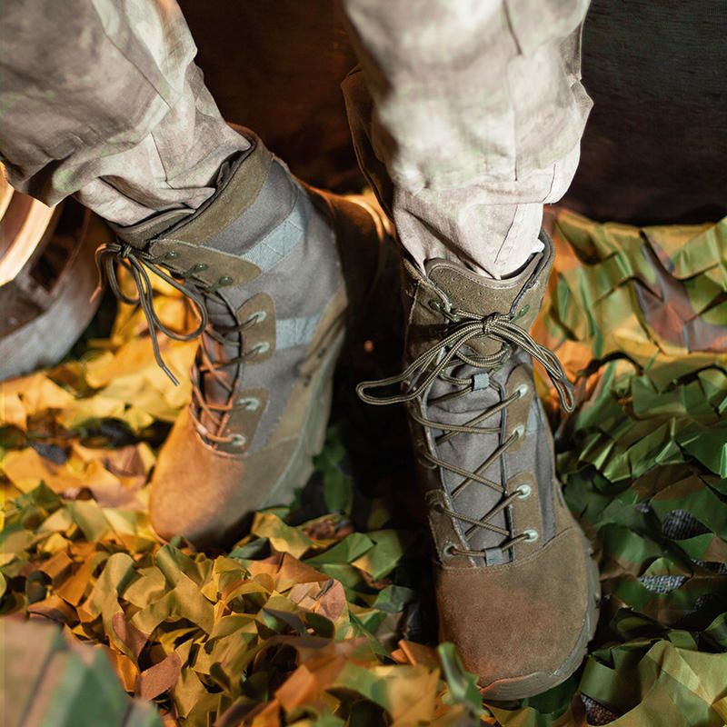 Botas De Media Pantorrilla Militares Al Aire Libre Resistentes Al Desgaste Impermeables Para Hombres