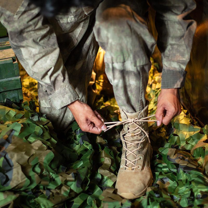 Botas De Media Pantorrilla Militares Al Aire Libre Resistentes Al Desgaste Impermeables Para Hombres