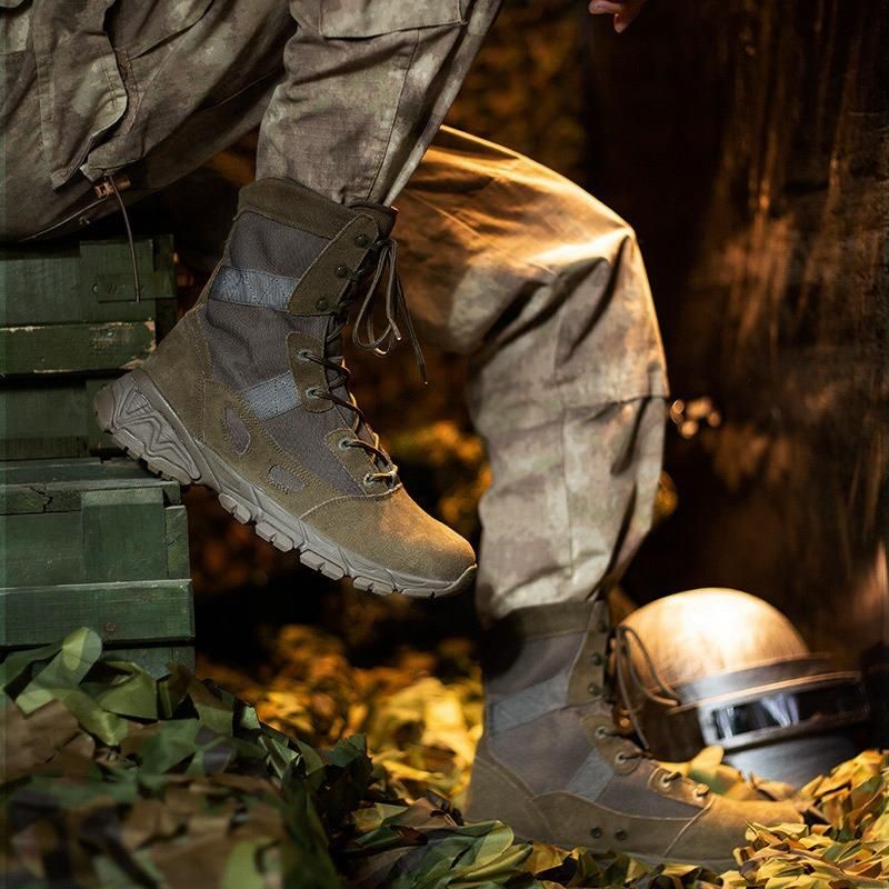 Botas De Media Pantorrilla Militares Al Aire Libre Resistentes Al Desgaste Impermeables Para Hombres