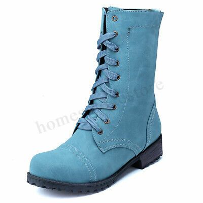 Botas De Media Pantorrilla Retro Con Punta Redonda Para Motocicleta De Talla Grande Para Mujer