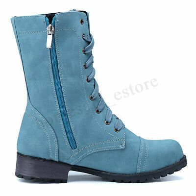 Botas De Media Pantorrilla Retro Con Punta Redonda Para Motocicleta De Talla Grande Para Mujer