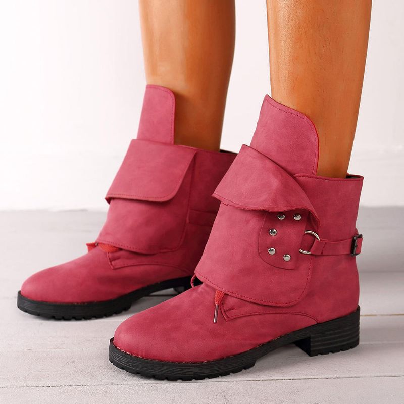 Botas De Mujer Con Hebilla Ajustable En El Tobillo