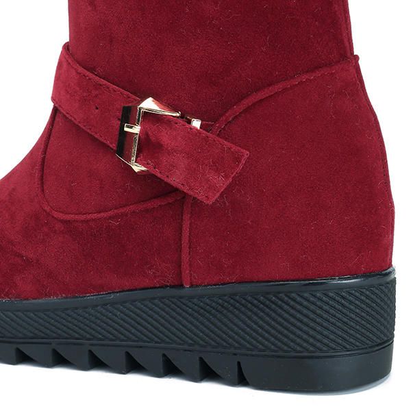 Botas De Nieve A Media Pierna Con Forro De Piel Artificial De Invierno Para Mujer