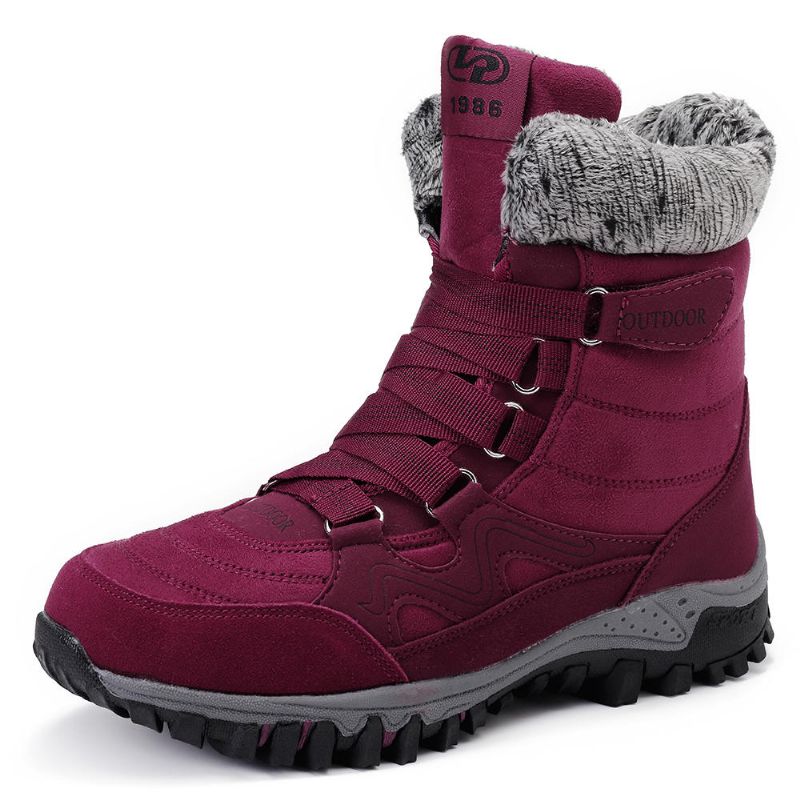 Botas De Nieve Cálidas Con Forro De Piel Para Mujer