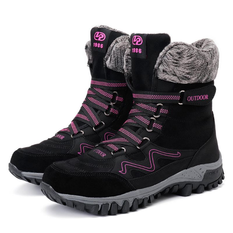 Botas De Nieve Cálidas Con Forro De Piel Para Mujer