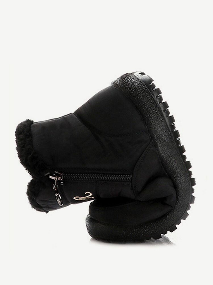 Botas De Nieve De Caña Alta Con Cremallera Antideslizante Impermeables De Talla Grande Para Mujer