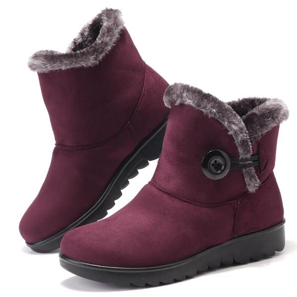 Botas De Nieve Cómodas Con Hebilla Para Mujer